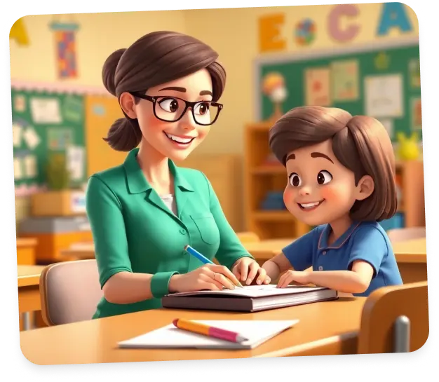 Educatrice con studente
